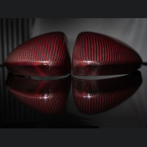 Alfa Romeo Giulia Mirror Covers - Carbon Fiber - Red Carbon - Feroce Carbon